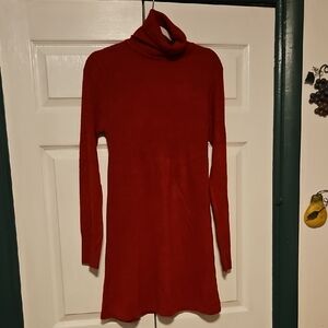Stephanie Rogers Red Turtleneck Sweater Dress
